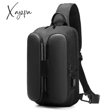 Xajzpa - Menโs Multifunction Shoulder Bag Usb Crossbody Sling Chest Bags Waterproof Travel